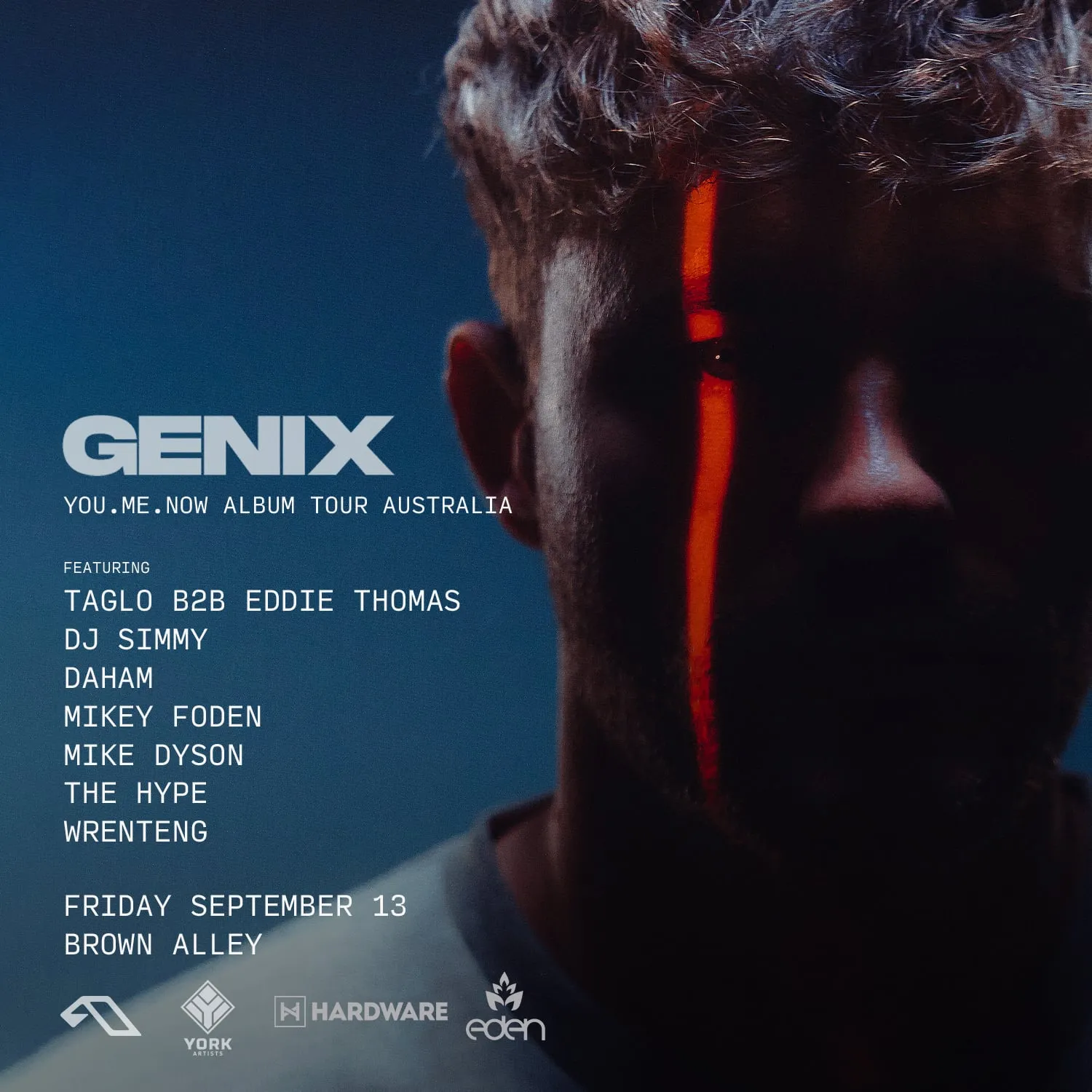The flyer for Genix - YOU.ME.NOW. Album Tour