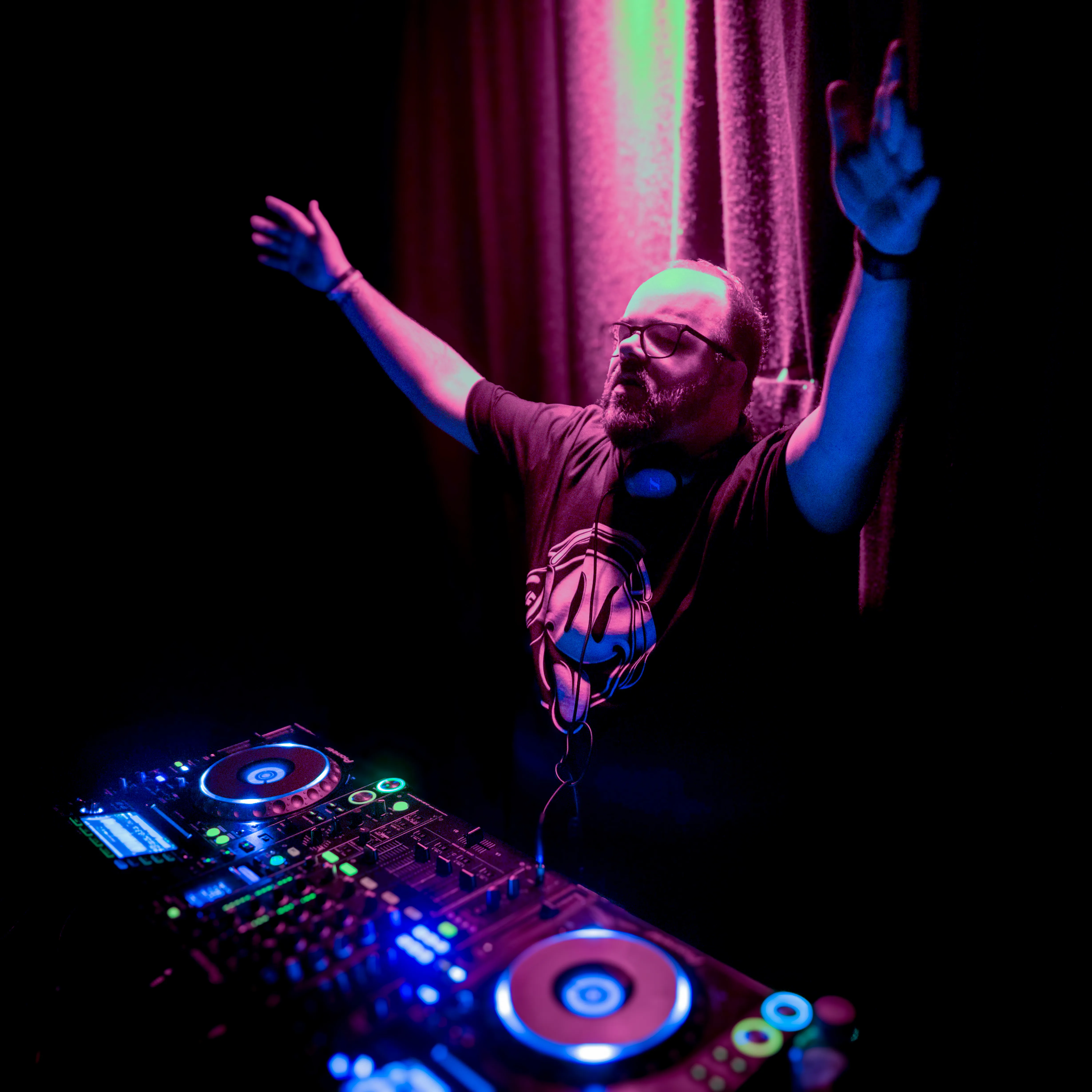 Picture of Mikey DJing