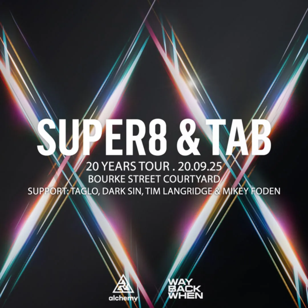 The flyer for Super8 & Tab 20 Years Tour